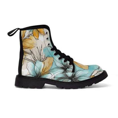 Aquarelle Blooms Canvas Boots