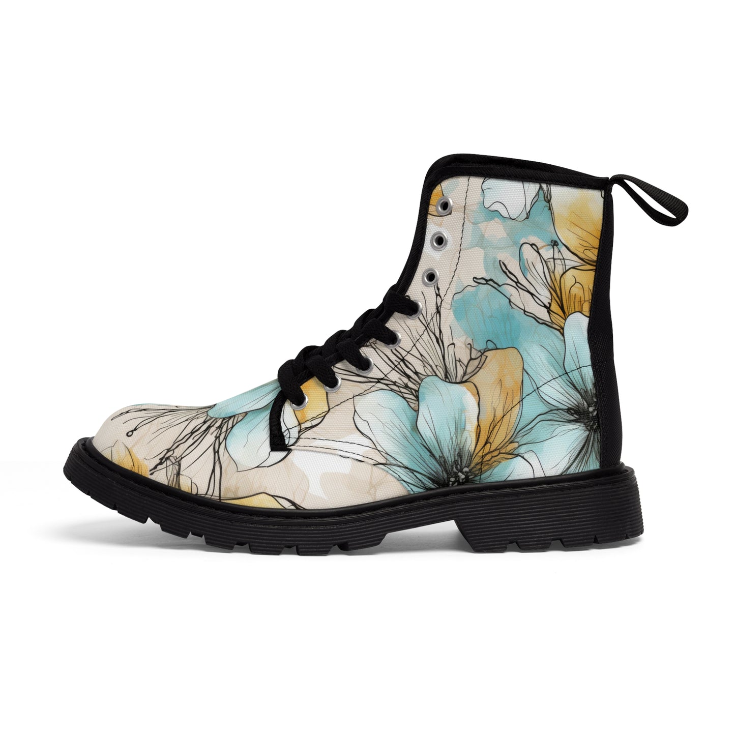 Aquarelle Blooms Canvas Boots