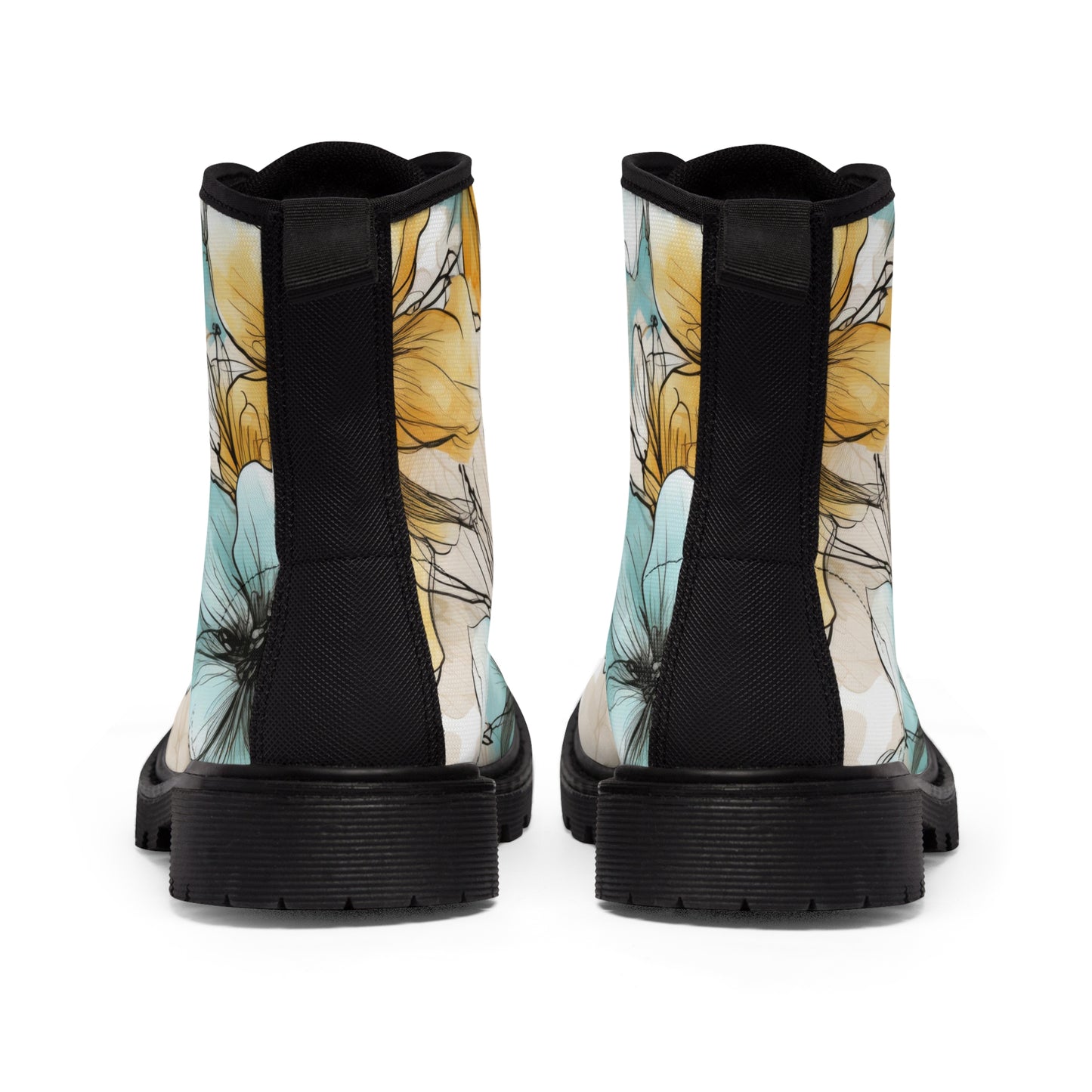 Aquarelle Blooms Canvas Boots