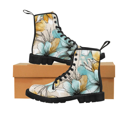 Aquarelle Blooms Canvas Boots